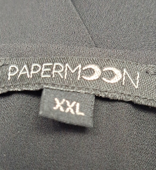 Papermoon Walita Black Sleeveless Blouse With Cutout Detsils  Size XXL - Picture 5 of 6